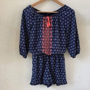 {Takara Girls} Navy & Coral Embroidered Jumper